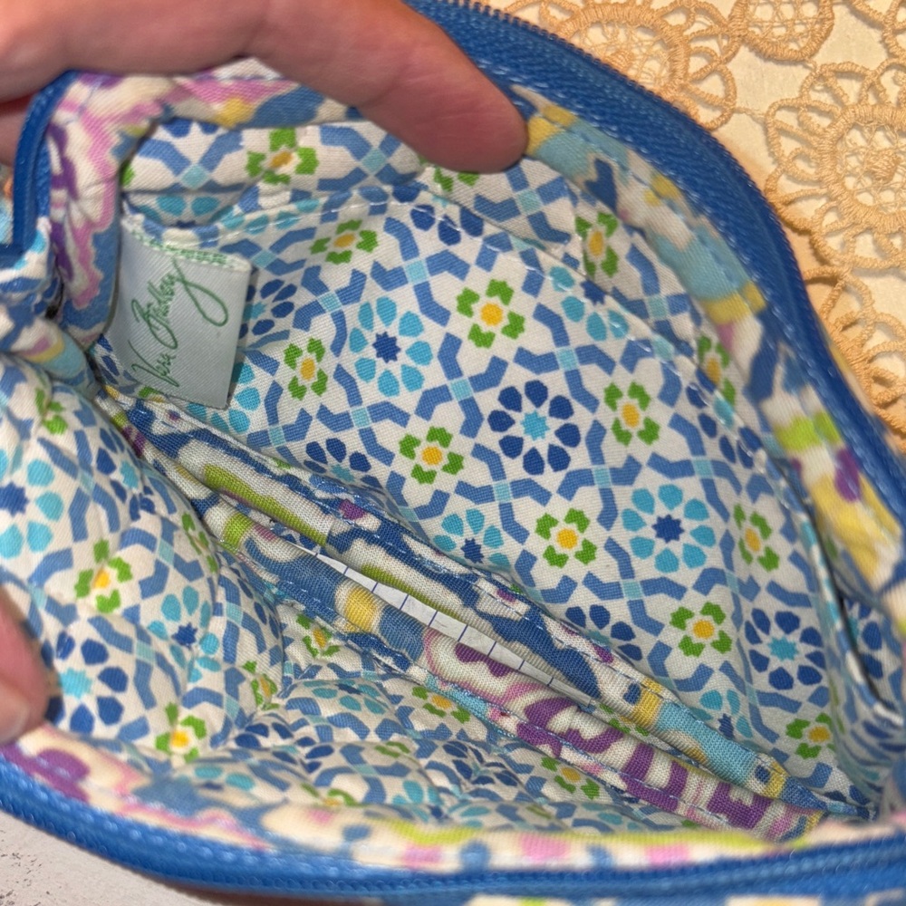 Vera Bradley Capri Blue and Yellow Paisley Wristlet - Picture 7 of 9